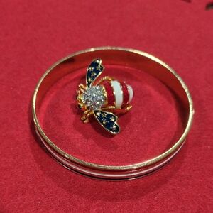 Gold Bee Bangle Bracelet